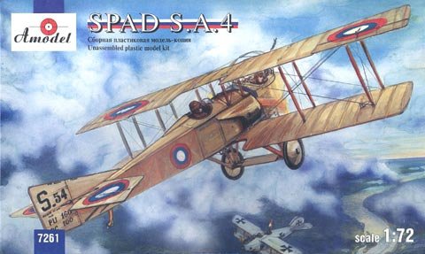 A-Model 07261 SPAD SA4 Chasseur français de la Première Guerre mondiale 1/72