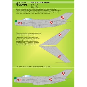 ModelMaker Decals D48005 MiG-19 in Polish service 1/48 – obrázek 2