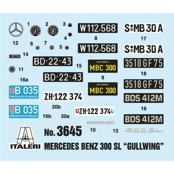 Italeri 3645 MERCEDES BENZ 300 SL GULLWING 1/24 – image 3