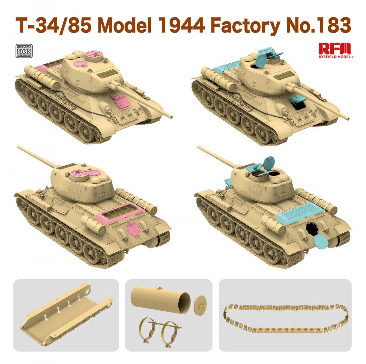 Rye Field Model 5083 T-34/85 Model 1944 Factory No.183 1/35 – Bild 2