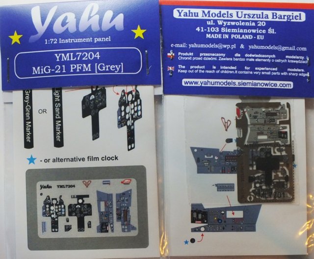 Yahu YML7204 MiG-21 PFM Gray (RV) 1/72