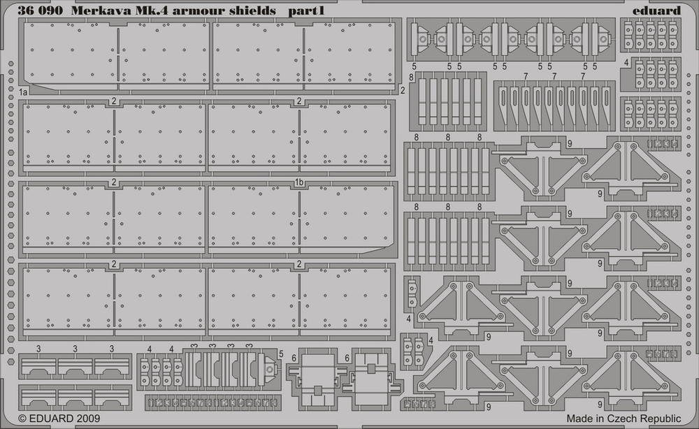 Eduard 36090 Merkava Mk. IV armor shields 1/35 Academy