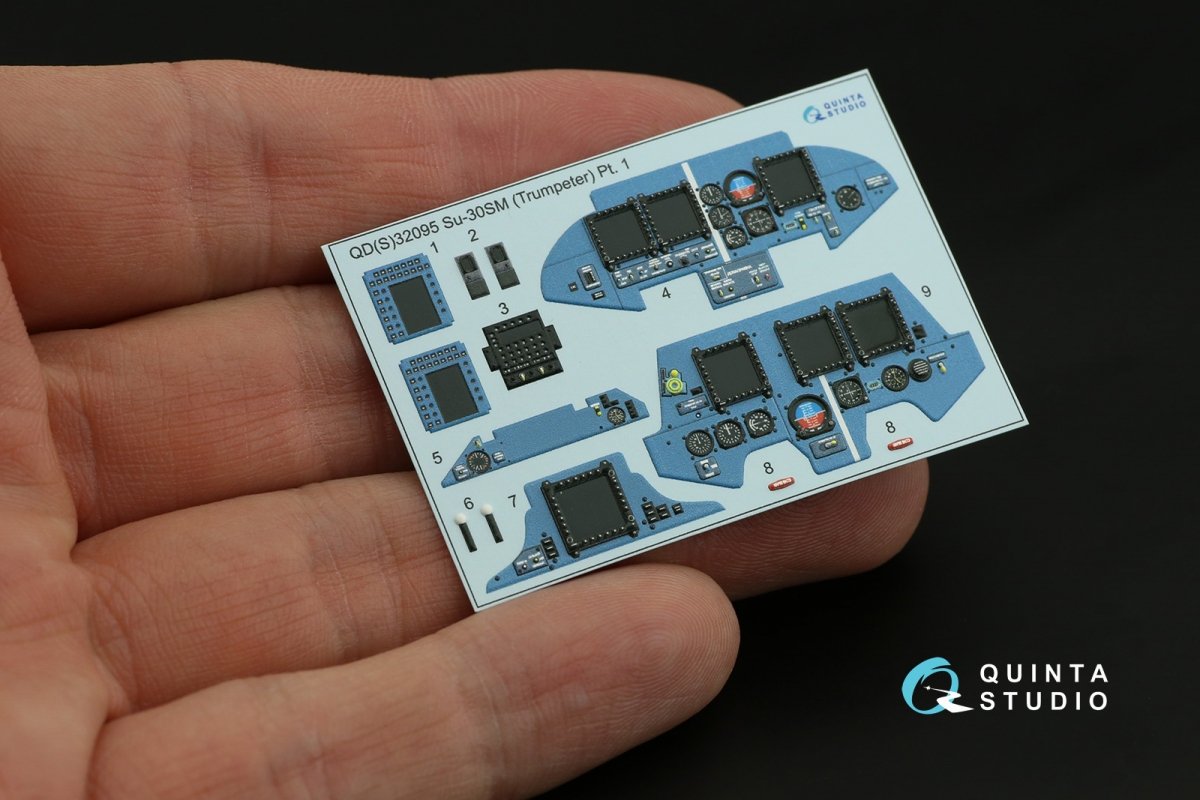 Quinta Studio QDS-32095 Su-30SM 3D-Printed &amp;amp; colored Interior on decal paper (conversion for Trumpeter Su-30MKK) (Small version) 1/32 – image 9