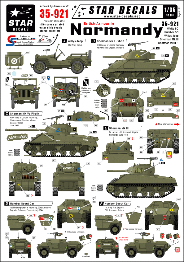 Star Decals 35-921 British armor in Normandy 1/35