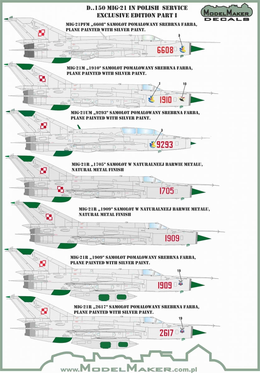 ModelMaker Decals D48150 MiG-21 in Polish service Exclusive edition part I 1/48 – Bild 2