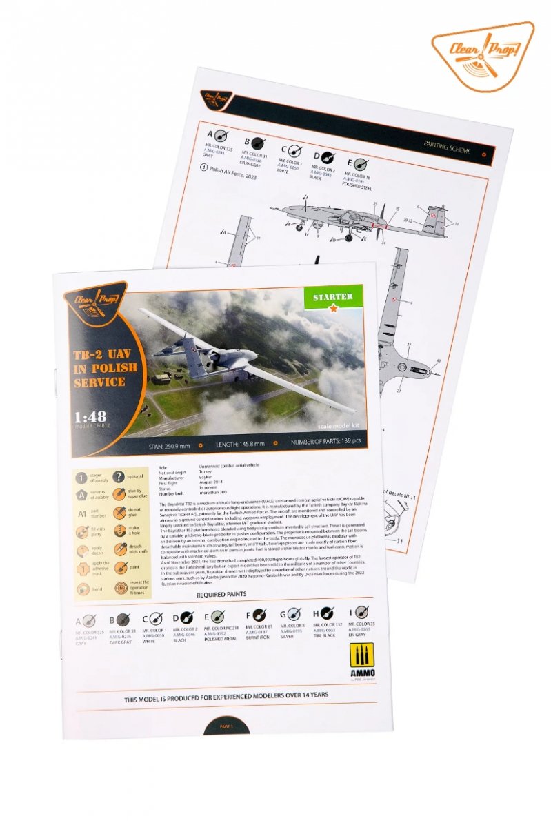 Clear Prop! CP4812 TB.2 UAV in Polish Service STARTER KIT 1/48 – Bild 10