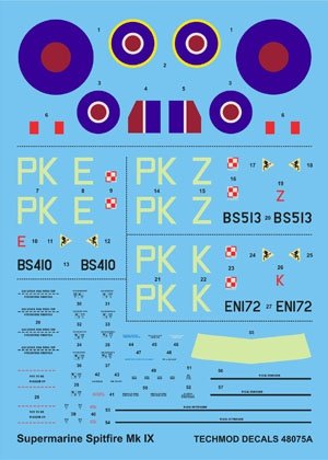 Techmod 48075 - Supermarine Spitfire F.IX (Gabreski&amp;#39;s Spitfires) (1/48)