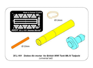 Aber 35L-161 Stokes 4in mortar for British WWI Tank Mk.IV Tadpole 1/35 – image 6