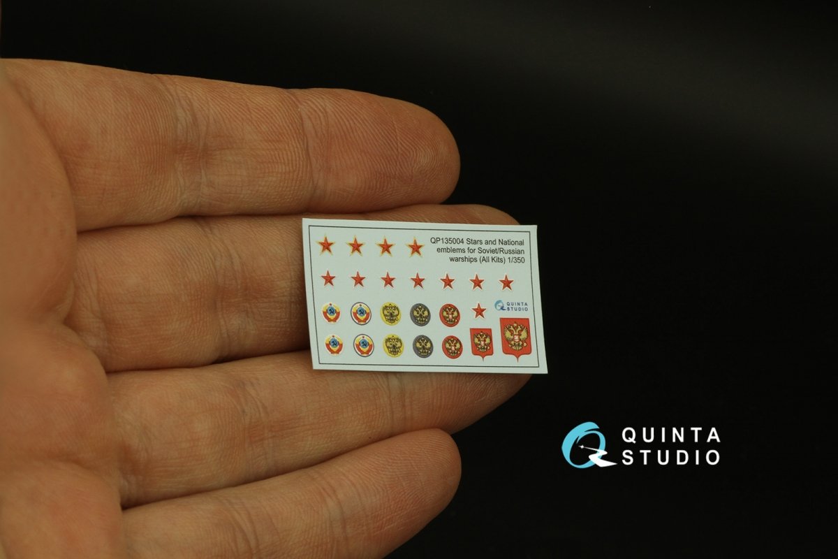 Quinta Studio QP135004 Étoiles et emblèmes nationaux pour navires de guerre soviétiques/russes 1/350 – image 12