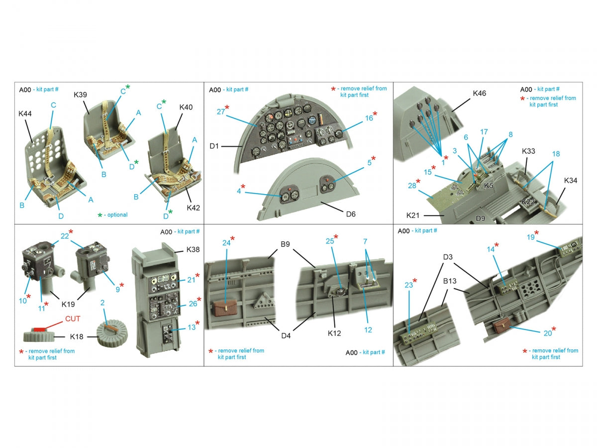 Quinta Studio QD35127 Nakajima B5N2 Kate 3D-Printed colored Interior on decal paper (Border Model) 1/35 – image 2
