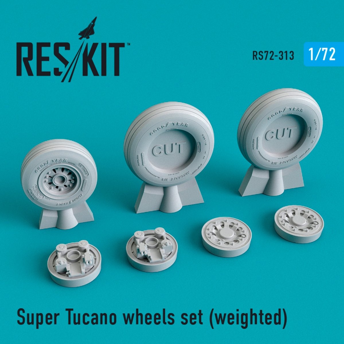 RESKIT RS72-0313 SUPER TUCANO WHEELS SET (WEIGHTED) 1/72