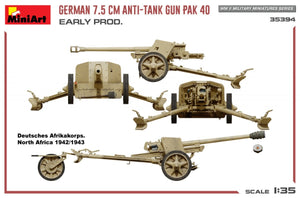 MiniArt 35394 GERMAN 7.5CM ANTI-TANK GUN PAK 40. EARLY PROD 1/35 – imagen 13