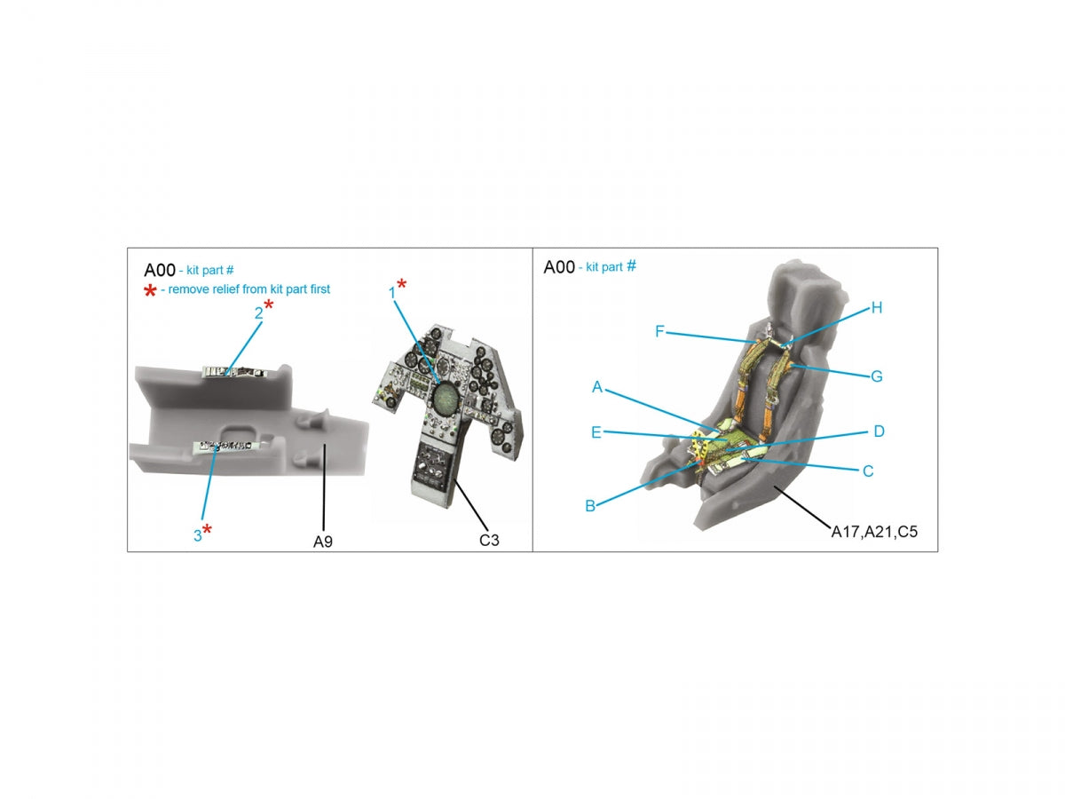 Quinta Studio QD72125 Harrier Gr.3 late 3D-Printed colored Interior on decal paper (Airfix) 1/72 – image 11