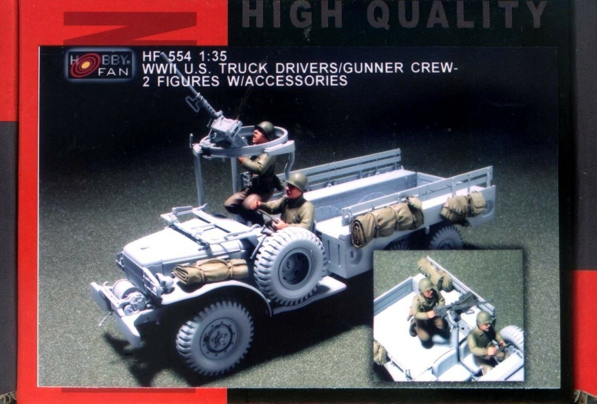Hobby Fan HF554 WW II US TRUCK DRIVERS/GUNNER CREW-2 FIGURES W/ACCESSORIES 1/35 – obrázek 2
