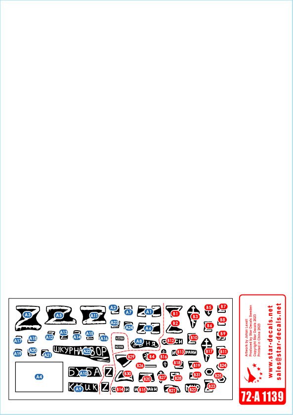 Star Decals 72-A1139 War in Ukraine #9. Russian T-72B3 (obr 2016) 1/72 – Bild 3