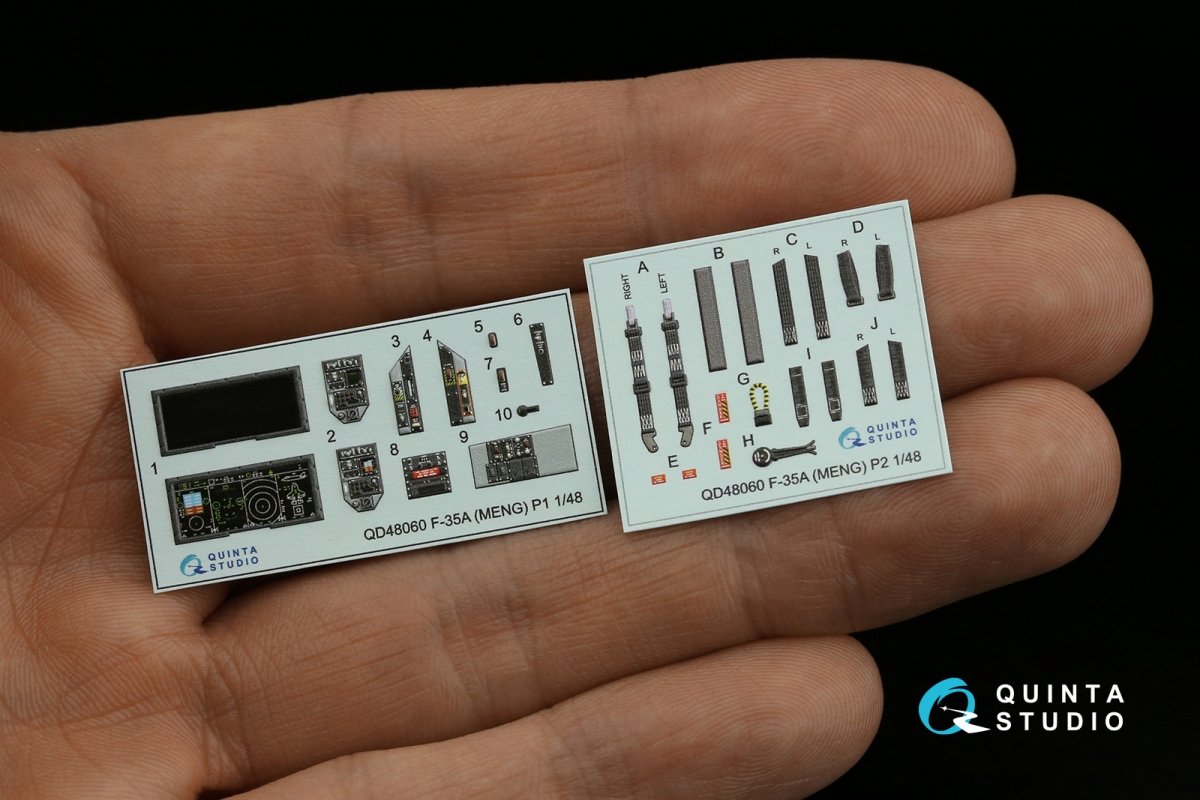 Quinta Studio QD48060 F-35A 3D-Printed &amp;amp; colored Interior on decal paper (Meng) 1/48 – Bild 8