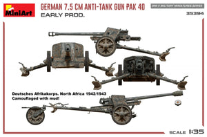 MiniArt 35394 GERMAN 7.5CM ANTI-TANK GUN PAK 40. EARLY PROD 1/35 – imagen 12