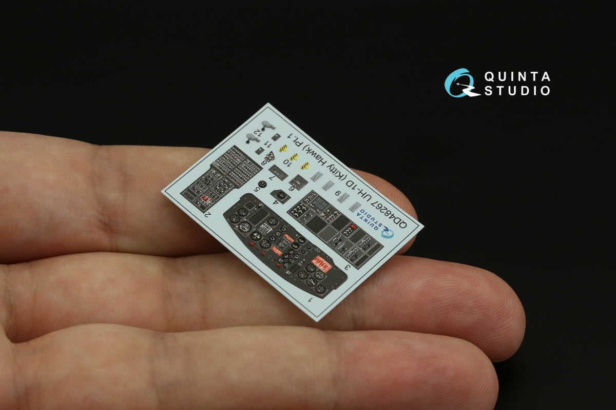 Quinta Studio QD48267 UH-1D 3D-Printed colored Interior on decal paper (KittyHawk) 1/48 – Bild 6