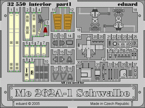 Eduard 32550 Me 262A Schwalbe interior 1/32 TRUMPETER