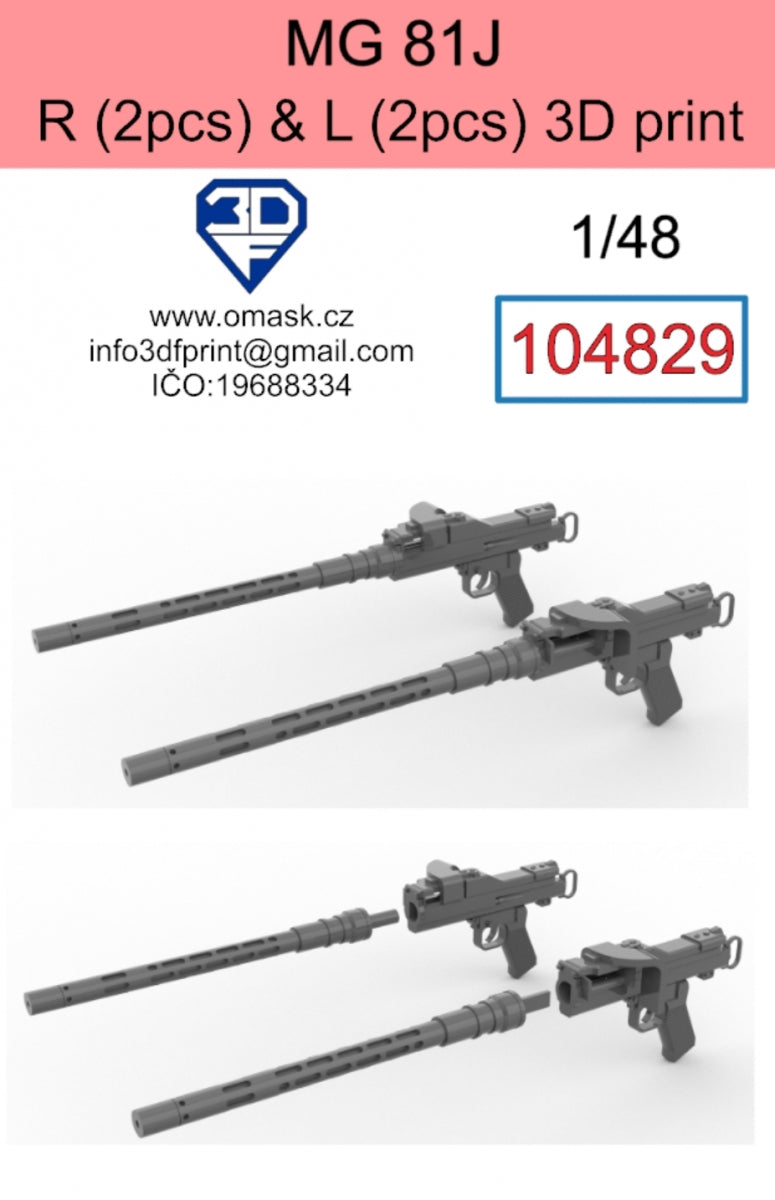 Omask 104829 MG-81J L (2 pcs) and R (2 pcs) 3D print 1/48