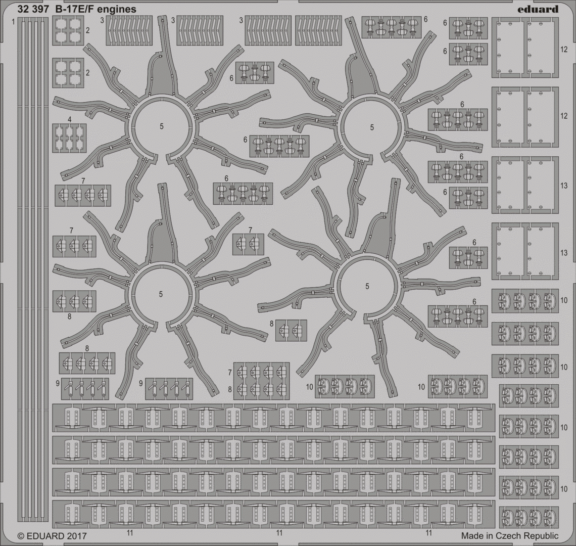 Eduard 32397 B-17E/ F engines HK MODELS 1/32