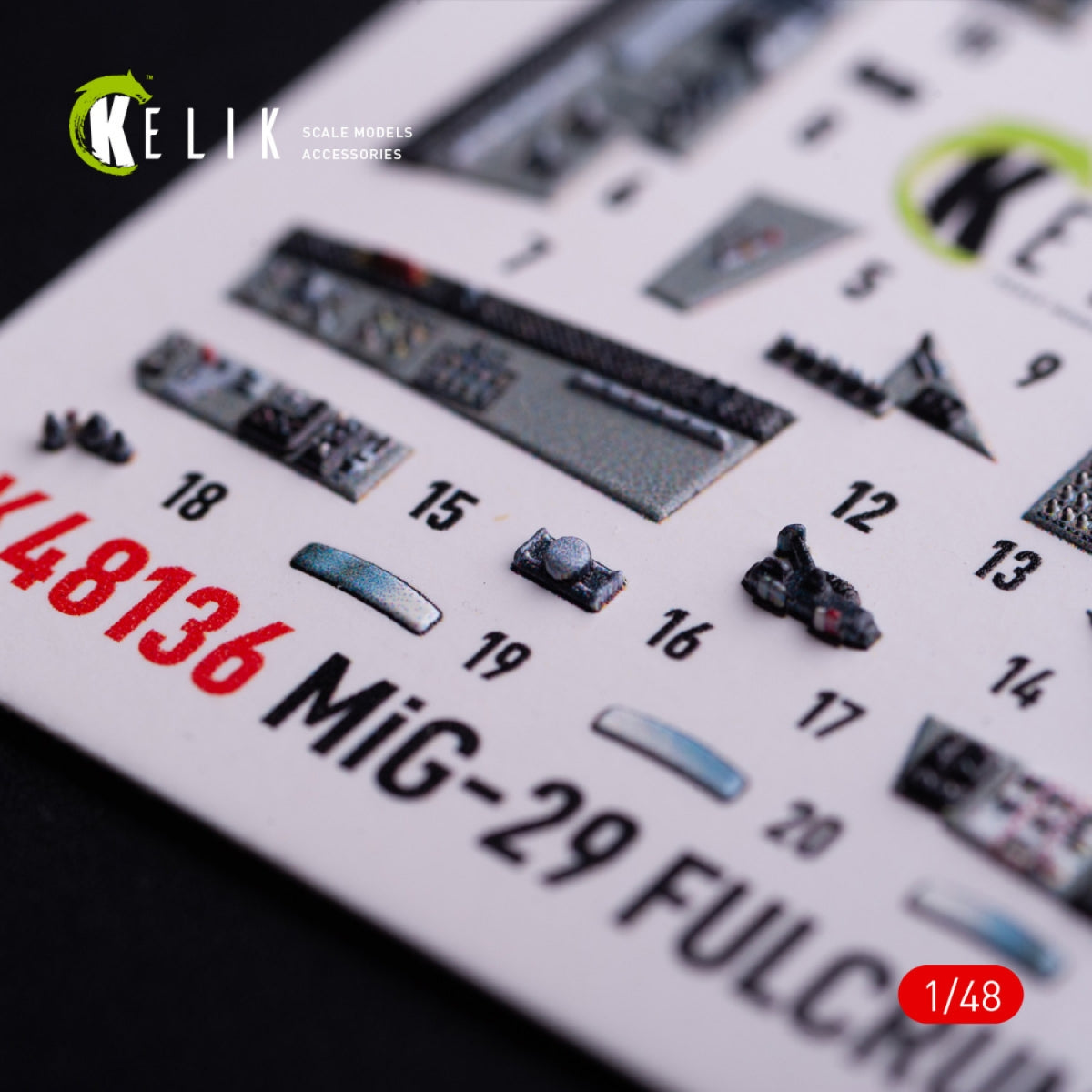 Kelik K48136 Mig-29C (9-13) Fulcrum interior 3D decals for GWH 1/48