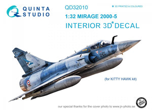 Quinta Studio QD32010 Mirage 2000-5 3D-Printed &amp;amp; colored Interior on decal paper (for Kitty Hawk kit) 1/32