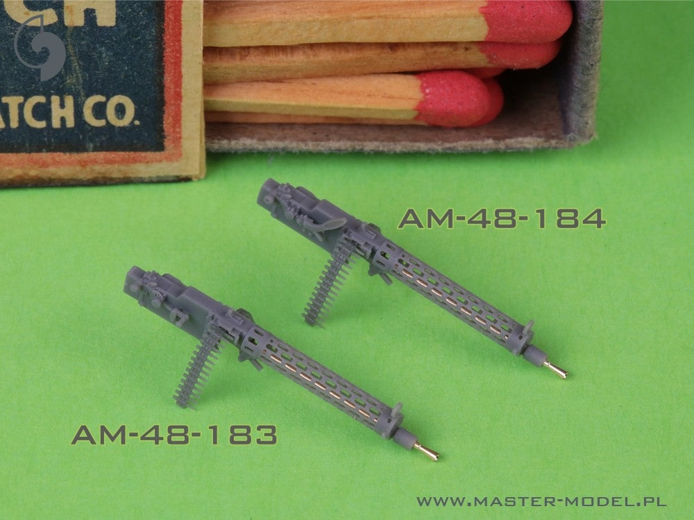 Master AM-48-183 Niemiecki km z okresu I w.św. Spandau LMG 08/15 (2 szt.) - z KRÓTKĄ rączką przeładowania - wydruki 3D i mosiężne lufy 1/48