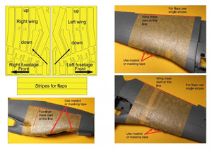 Omask 80091 P-51 D invasion stripes 18 inches - yellow mask (for Eduard) 1/72 – obrázek 2