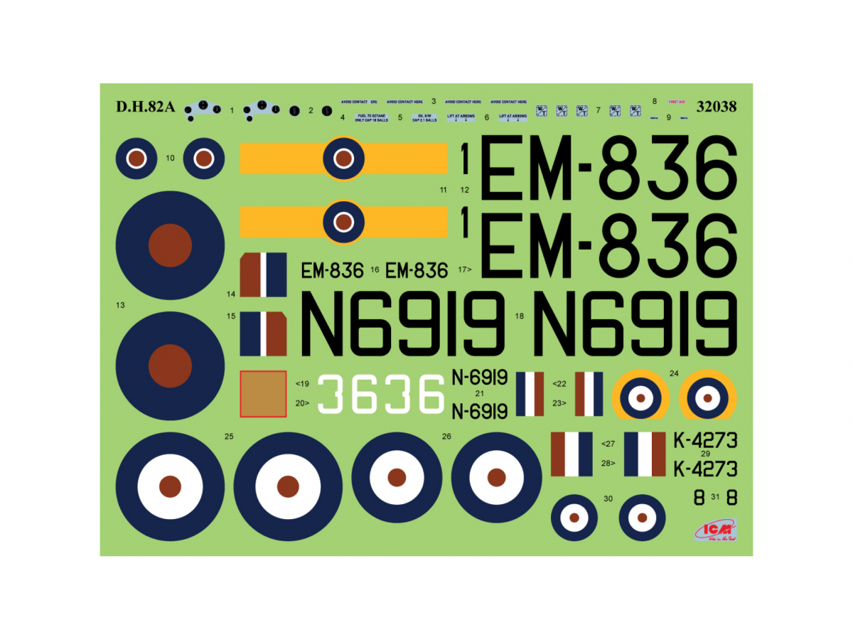 ICM 32038 DH. 82A Tiger Moth with bombs 1/32 – Bild 2