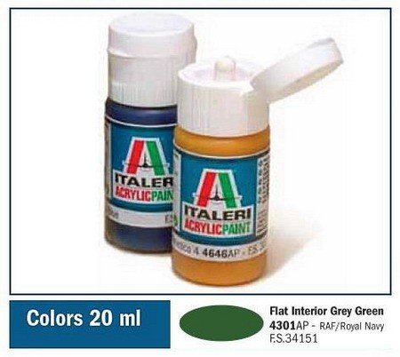 Italeri 4301AP Gris Vert Intérieur Mat 20 ml