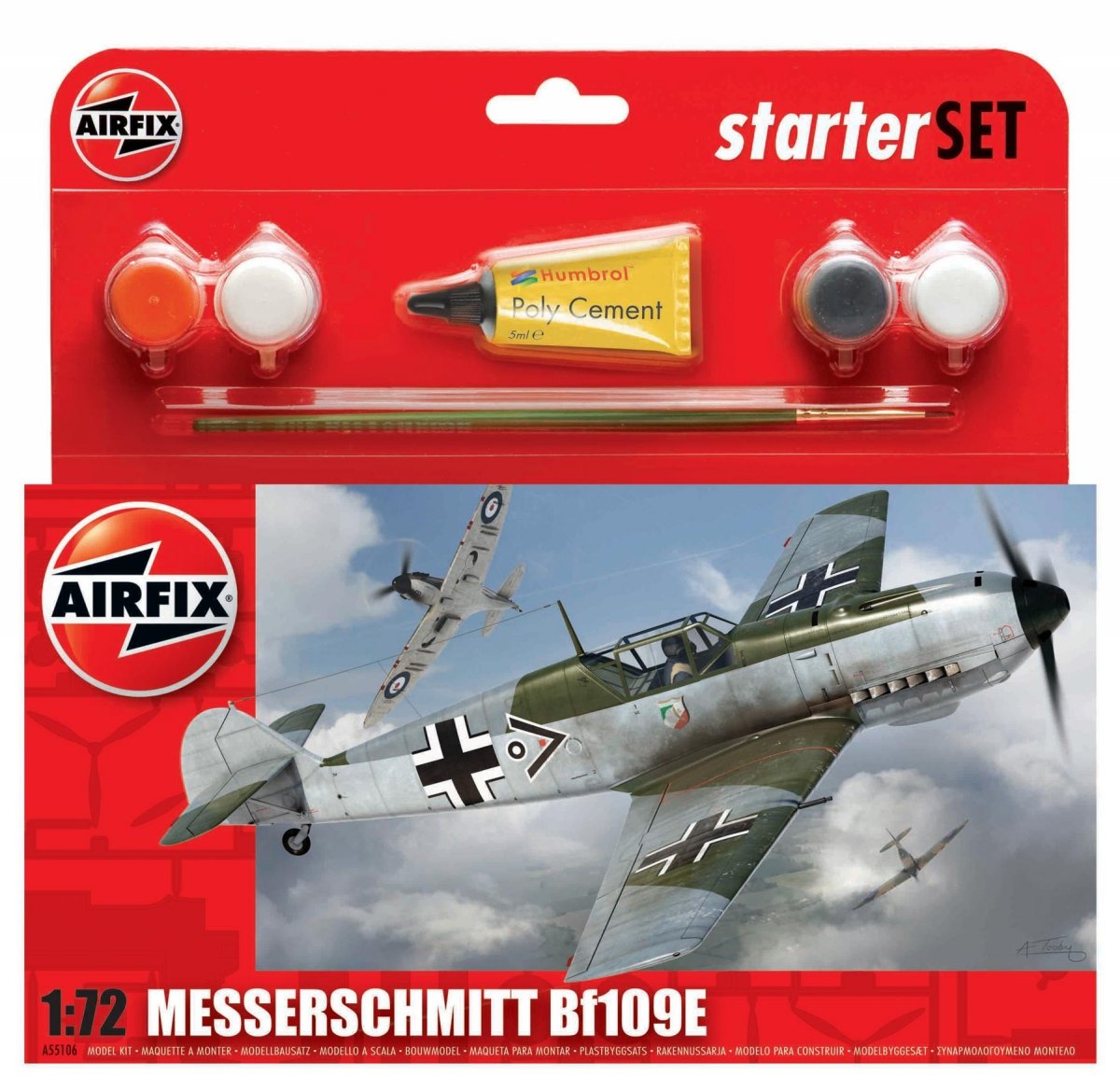 Airfix 55106A Messerschmitt Bf109E-3 Model Kit