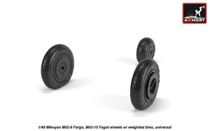 Armory Models AW48032 Mikoyan MiG-9 Fargo / MiG-15 Fagot (early) wheels w/ weighted tires 1/48 – Bild 4