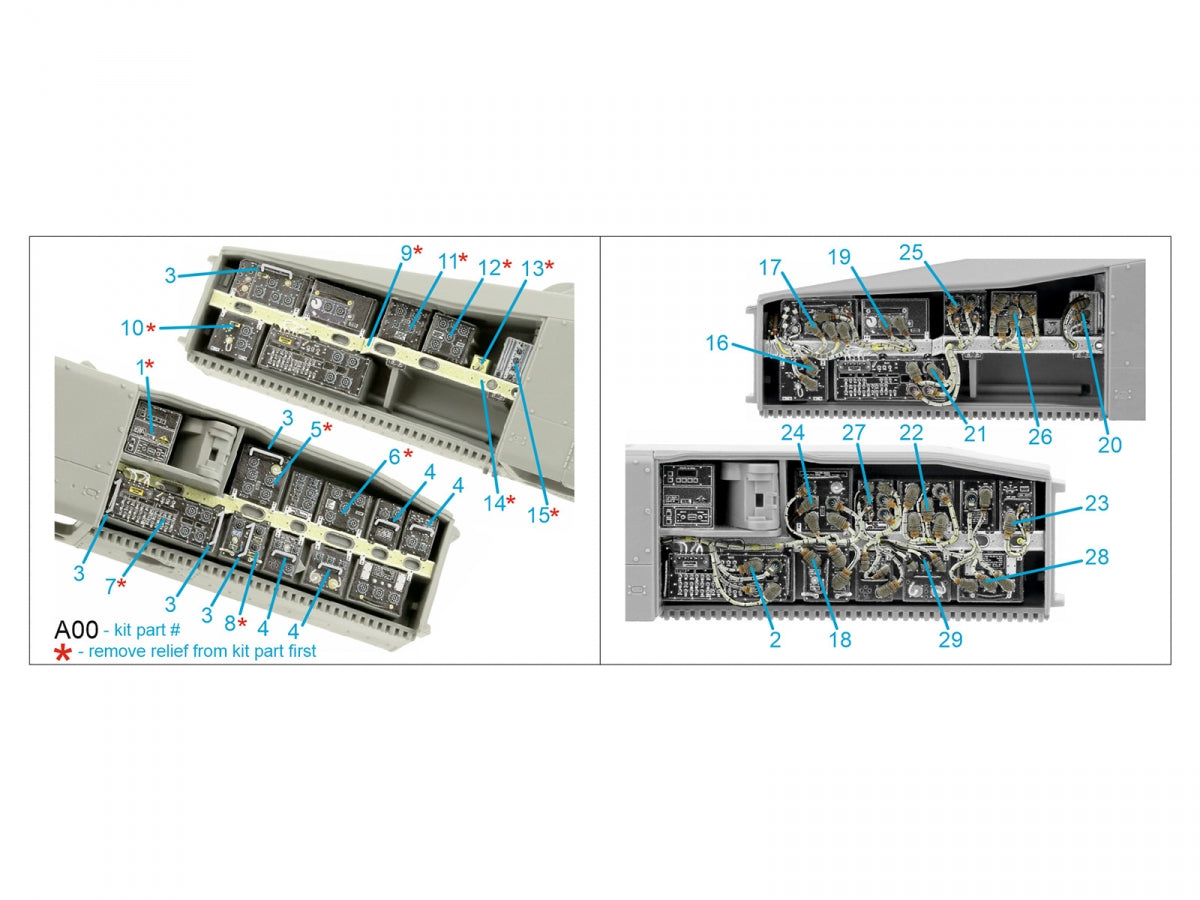 Quinta Studio QD35118 AH-64D Extended forward avionics bays 3D-Printed &amp;amp; colored Interior on decal paper (Takom) 1/35 – Bild 2