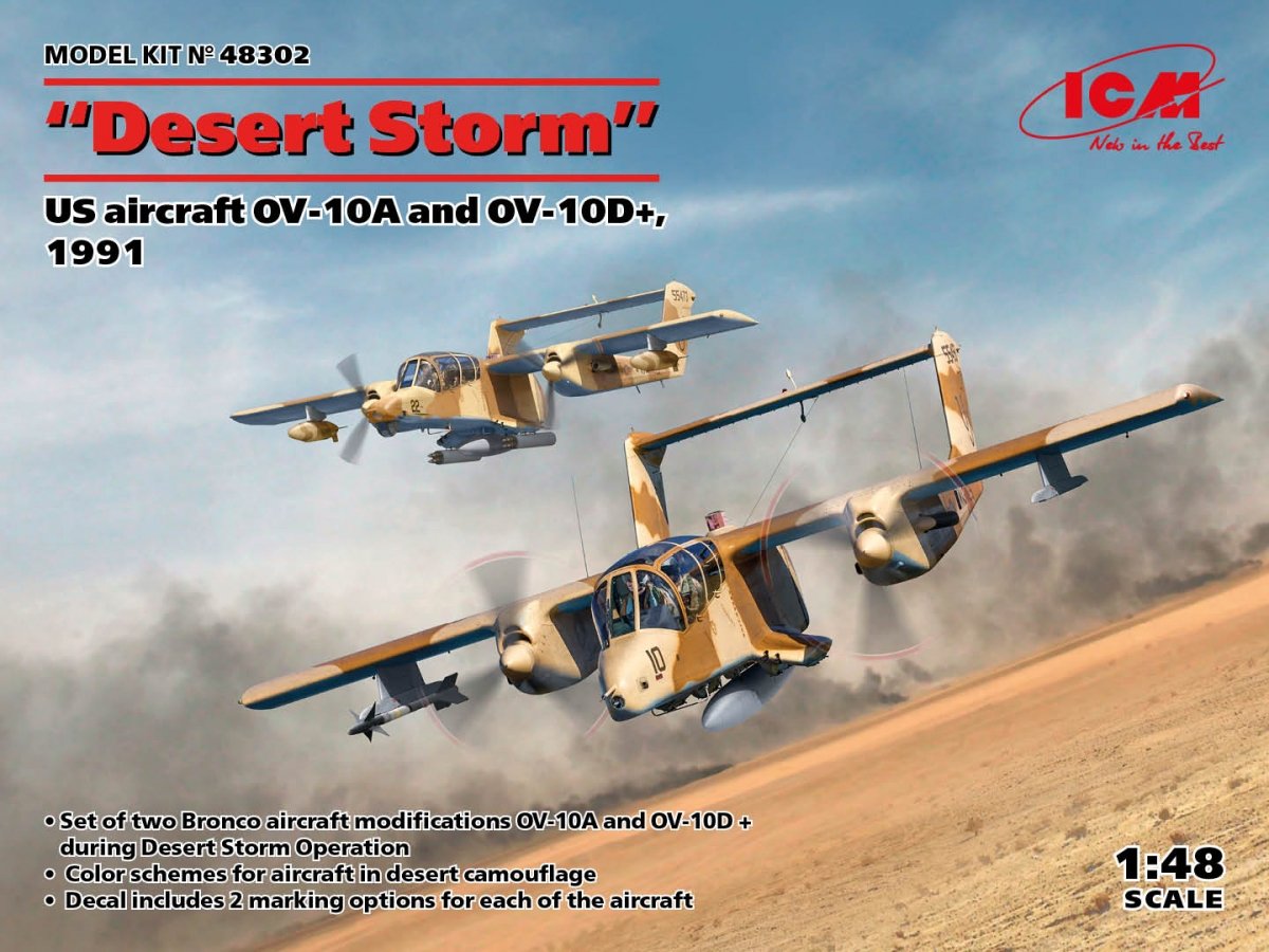 ICM 48302 Tempête du désert Avions américains OV-10A et OV-10D+, 1991, échelle 1/48