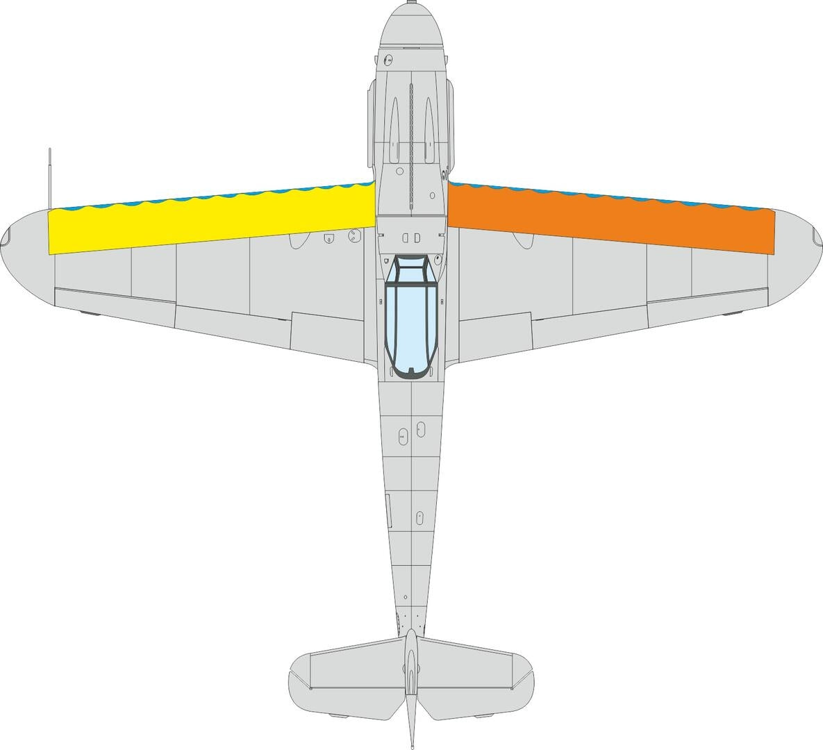 Eduard CX676 Bf 109G ailes bord d'attaque lignes ondulées 1/72