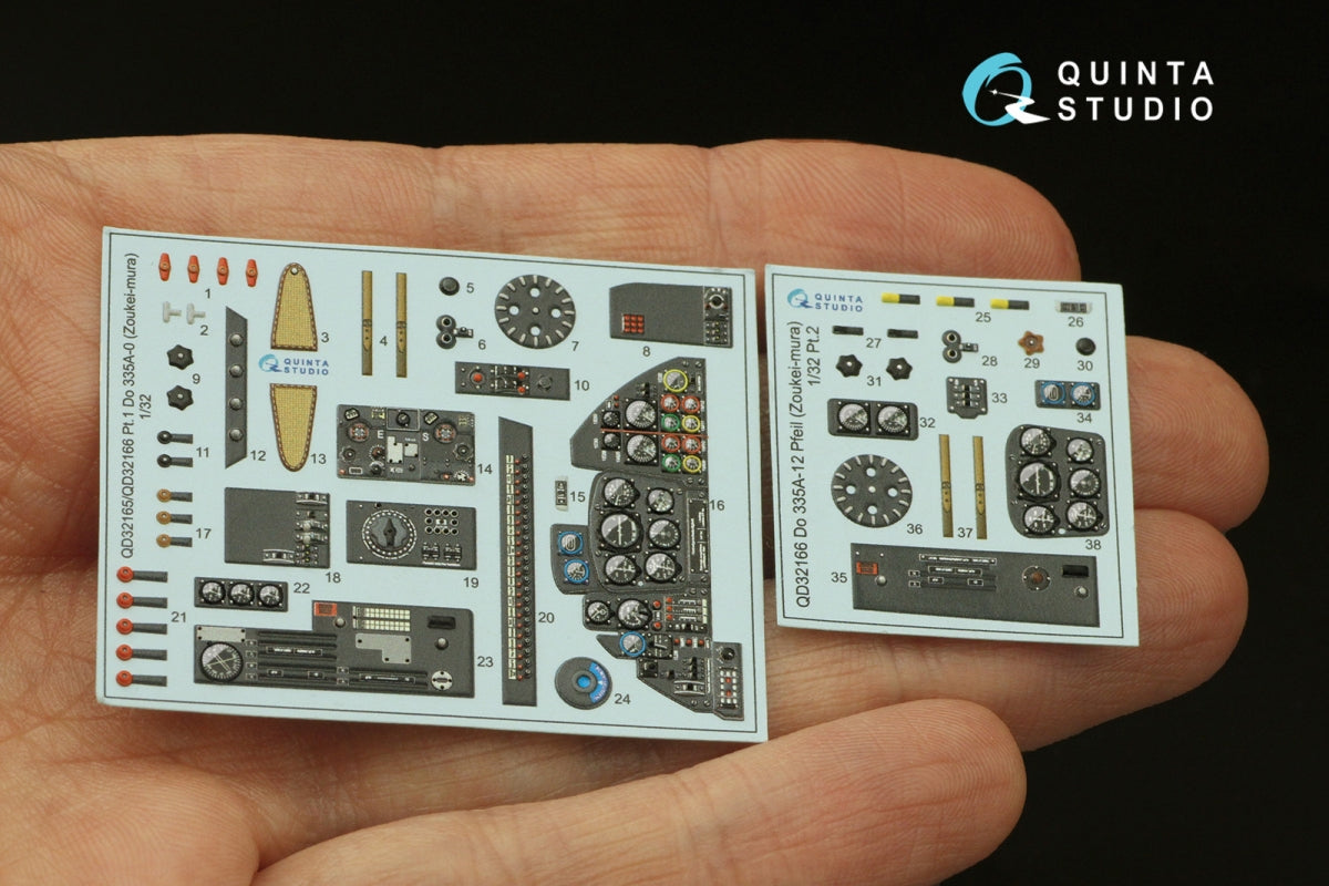 Quinta Studio QD32166 Do 335A-12 3D-Printed &amp;amp; colored Interior on decal paper (Zoukei-Mura) 1/32 – Bild 17