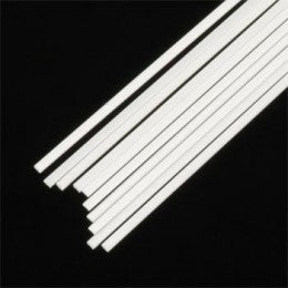Plastruct 90722 Rod # 0.5 X 1.0 X 250 (Styrene White) / 10 pcs.