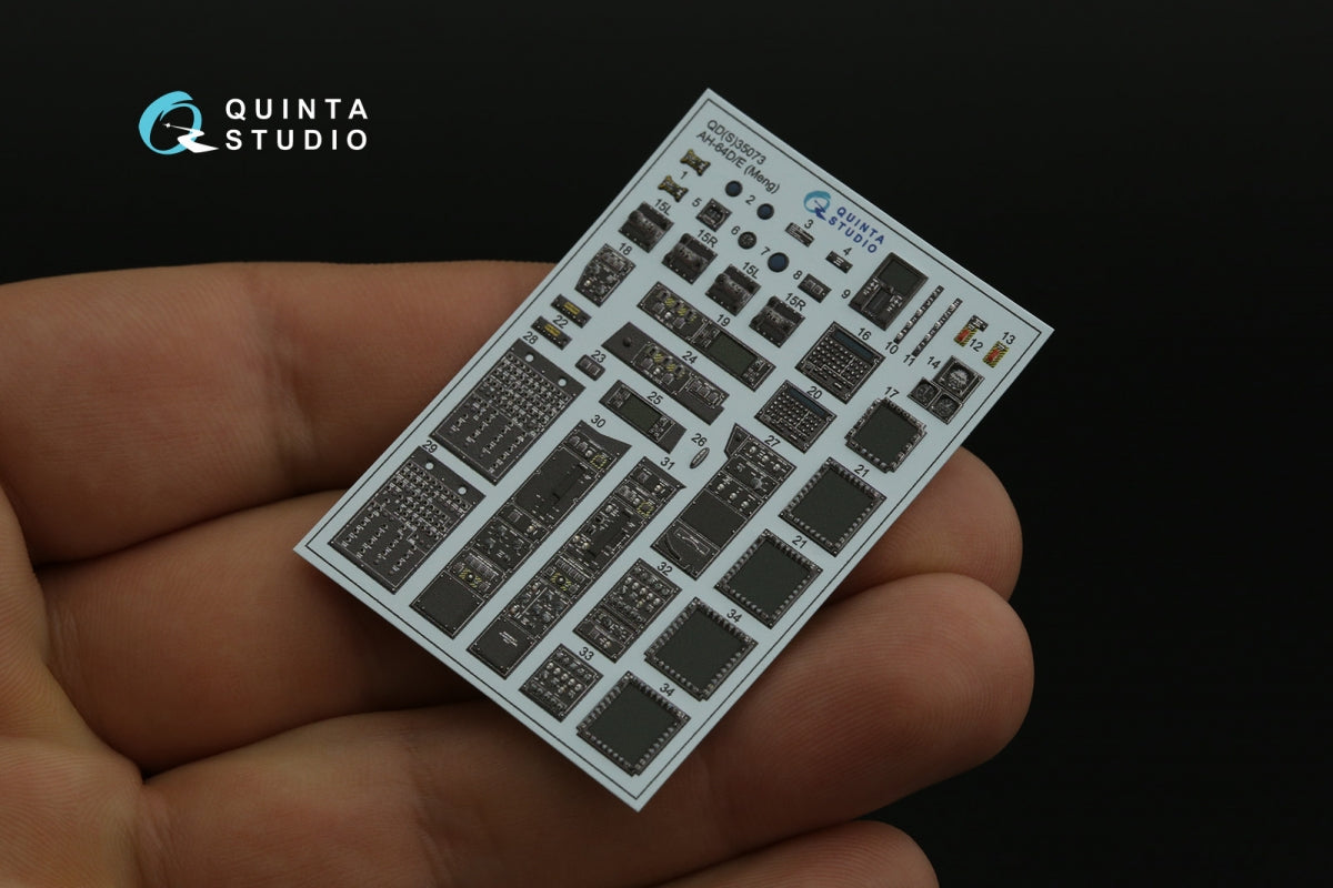 Quinta Studio QDS-35073 AH-64D/E 3D-Printed &amp;amp; colored Interior on decal paper (Meng) (small version) 1/35 – Bild 3