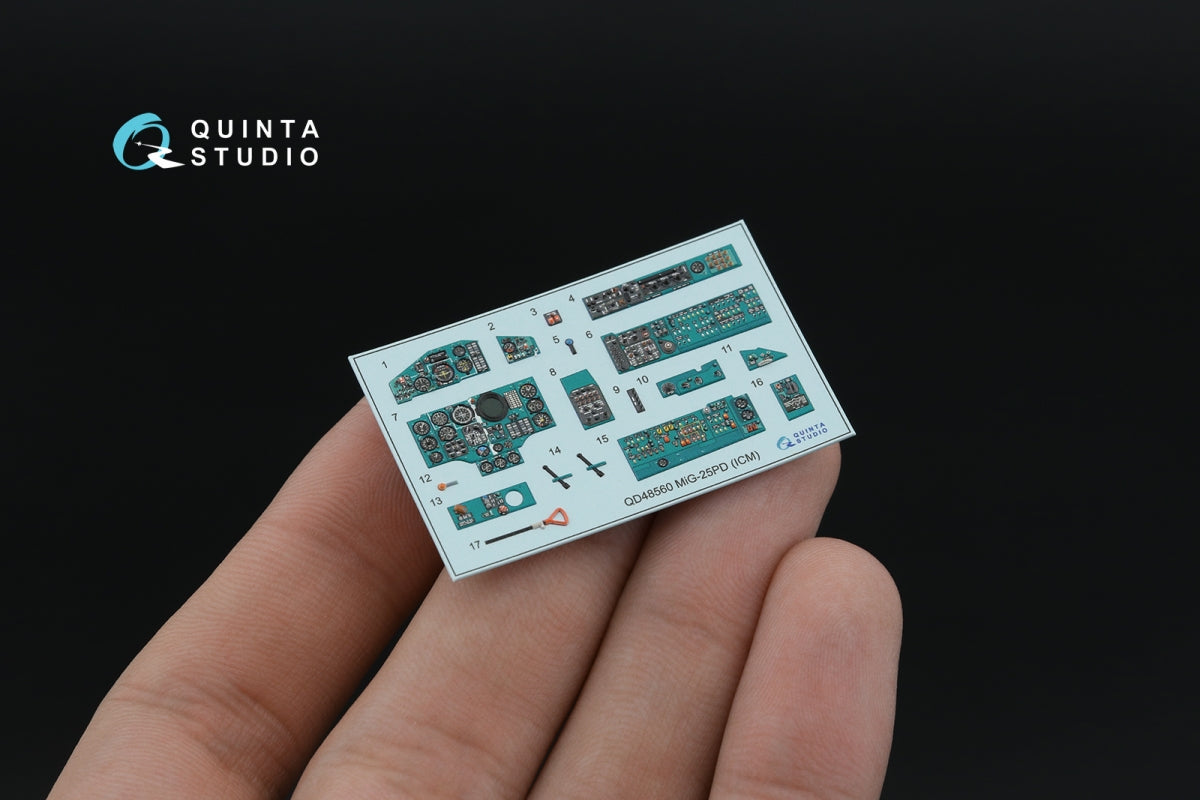Quinta Studio QD+48560 MiG-25PD 3D-Printed &amp;amp; colored Interior on decal paper (ICM) (with 3D-printed resin parts) 1/48 – image 2