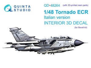 Quinta Studio QD+48264 Tornado ECR Italian 3D-Printed &amp;amp; colored Interior on decal paper (Revell) (with 3D-printed resin parts) 1/48