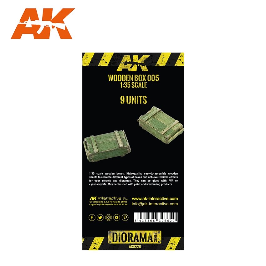 AK Interactive AK8226 LASER CUT WOODEN BOX 005 (9 UNITS) – imagen 3