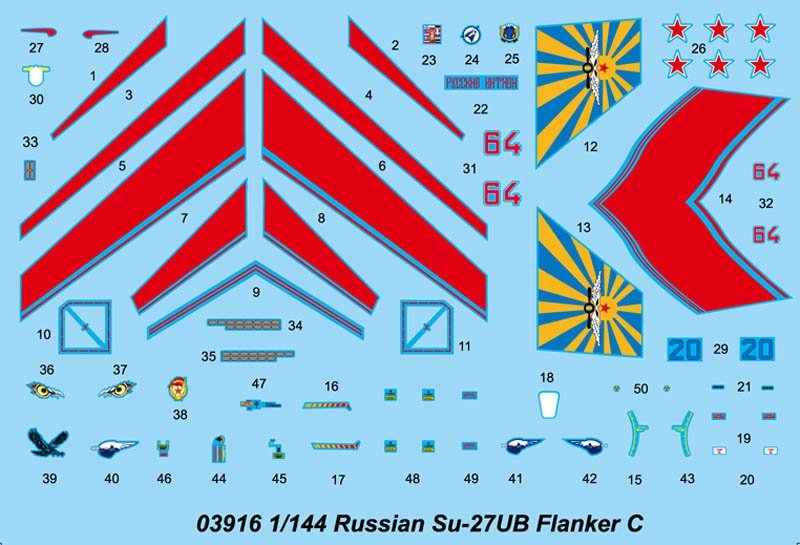Trumpeter 03916 Russian Su-27UB Flanker C 1/144 – obrázek 3