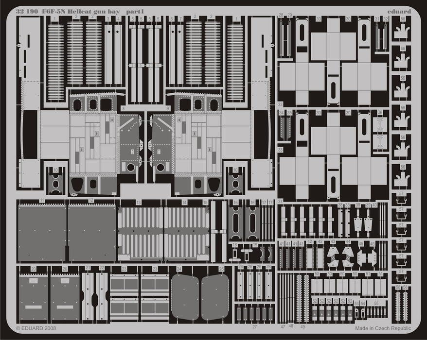 Eduard 32190 F6F-5N gun bay 1/32 TRUMPETER – image 2
