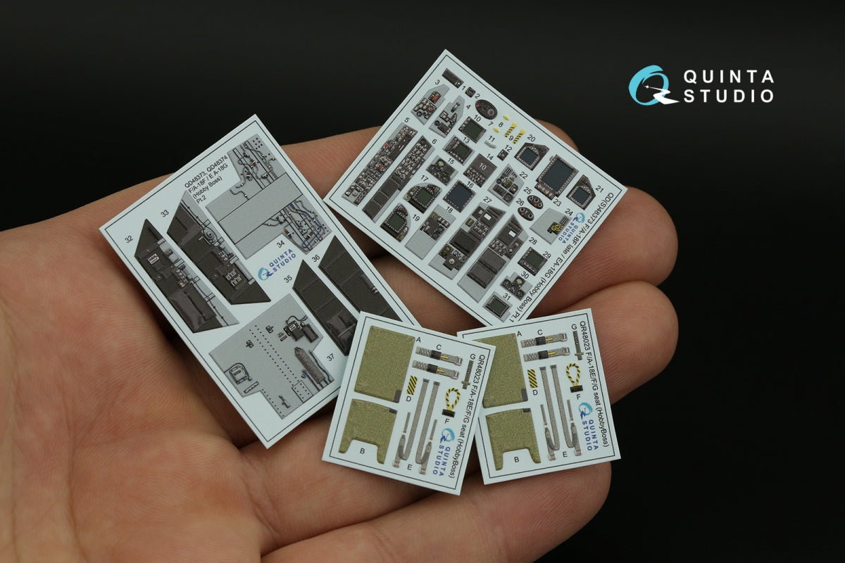 Quinta Studio QD48373 F/A-18F late / EA-18G 3D-Printed &amp;amp; colored Interior on decal paper (Hobby Boss) 1/48 – obrázek 5