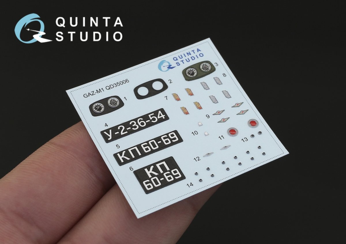 Quinta Studio QD35006 GAZ-M1 3D-Printed &amp;amp; colored Interior on decal paper (for Zvezda kits) 1/35 – obrázek 3