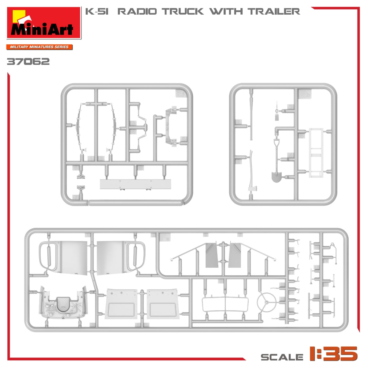 Miniart 37062 K-51 RADIO TRUCK WITH TRAILER 1/35 – image 9