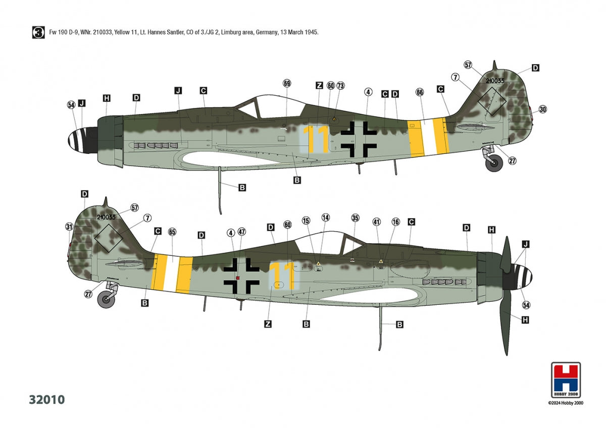 Hobby 2000 32010 Fw 190 D-9 Early Production (HASEGAWA + CARTOGRAF + MASKS + Resin Aires) 1/32 – obrázek 2