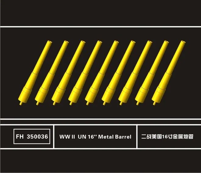 Flyhawk FH350036 WWII USN 16&amp;quot; Metal Barrels (9 Pcs.) 1/350
