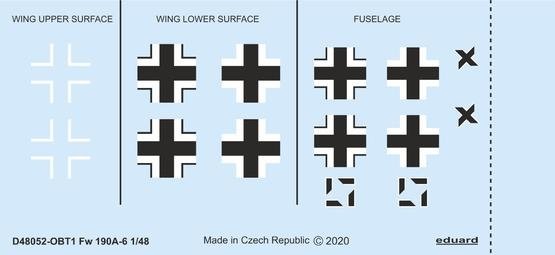 Eduard D48052 Fw 190A-6 insignes nationaux 1/48 pour EDUARD
